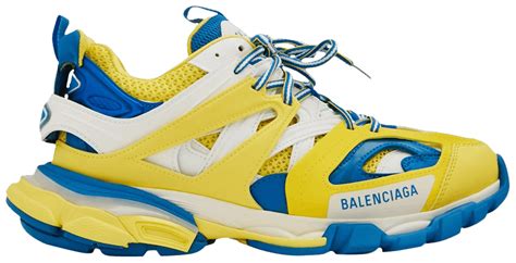 blue white yellow balenciaga track rep